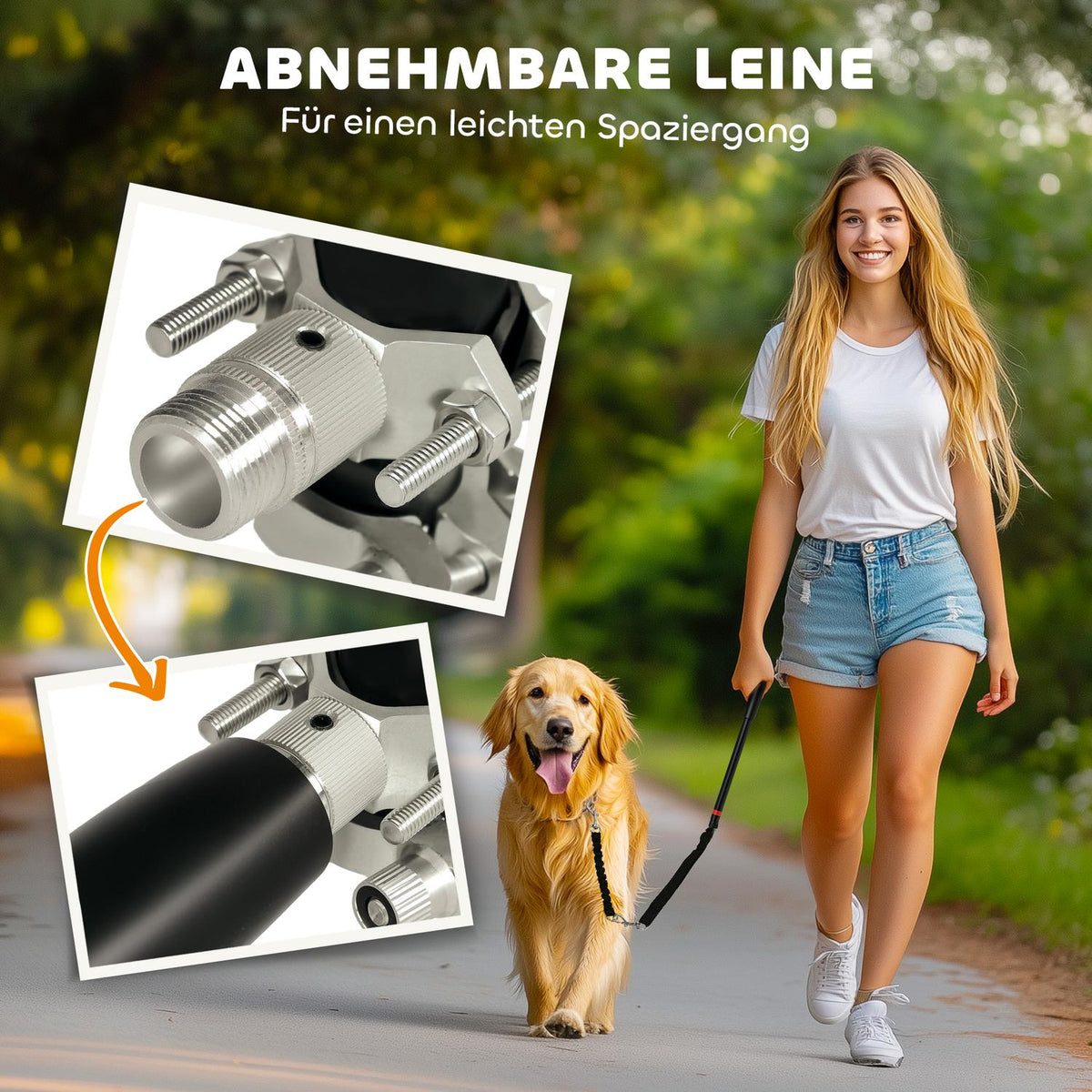 Bicycle Leash for Dogs Bicycle Dog Leash Easy Installation and Disassembly Dog Leash for Bicycle, Cycling, Training, Jogging, Black