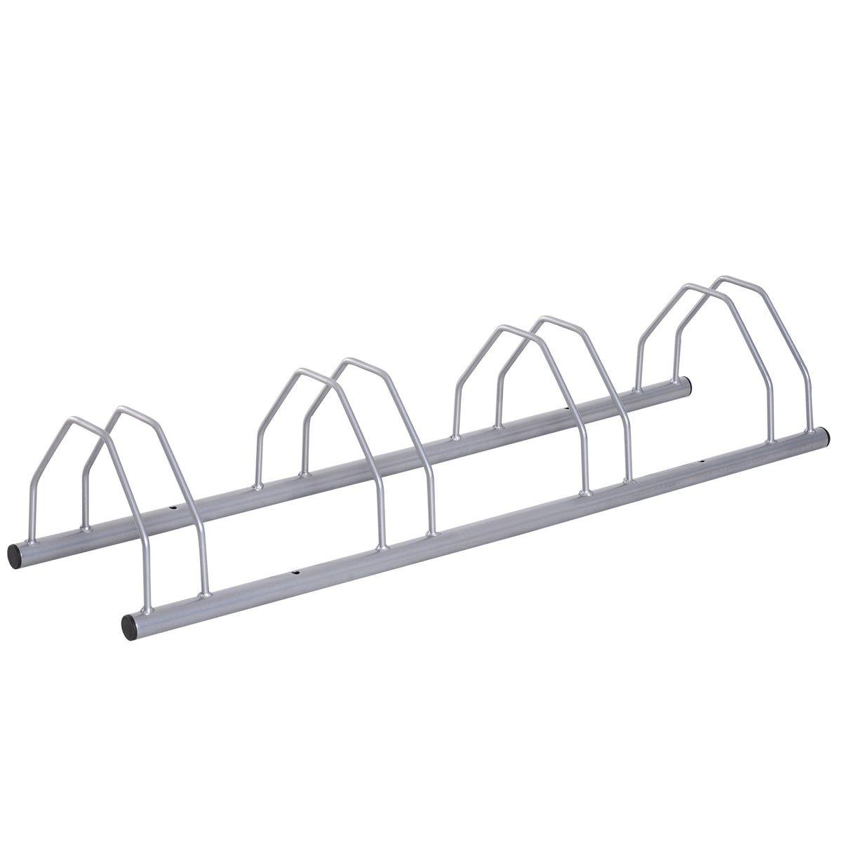 Bicycle Parker For 4 Bikes, Multiple Stand Bracket Parker, Floor & Wall Mounting, Steel, Silver