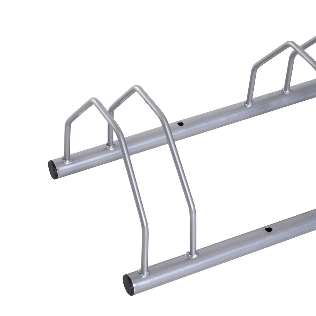 Bicycle Parker For 4 Bikes, Multiple Stand Bracket Parker, Floor & Wall Mounting, Steel, Silver