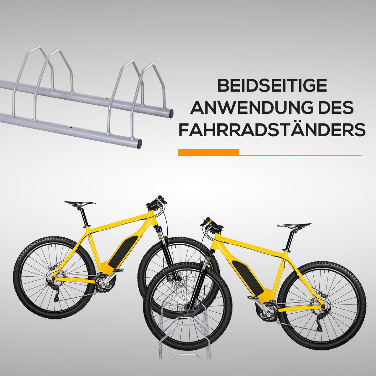 Bicycle Parker For 4 Bikes, Multiple Stand Bracket Parker, Floor & Wall Mounting, Steel, Silver