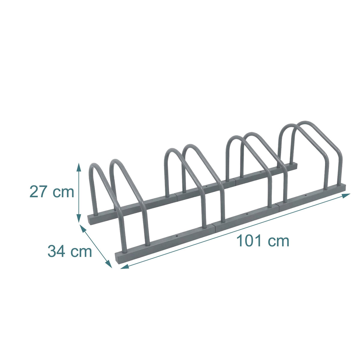 Bicycle Rack, Floor Or Wall Mount, Steel, Up To 65 mm Tires