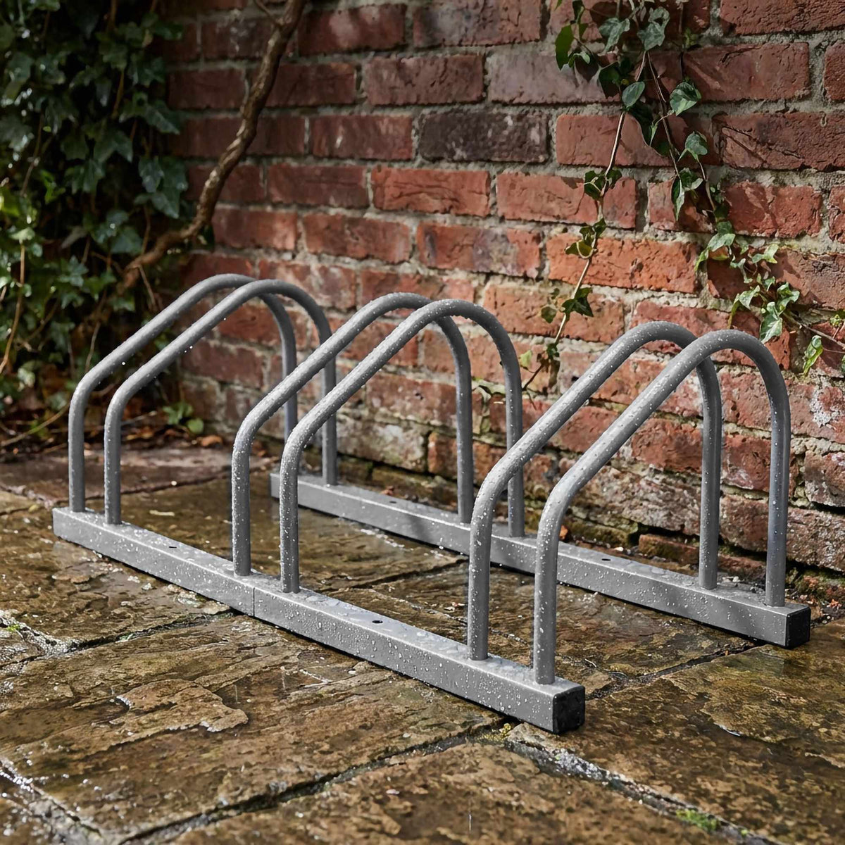 Bicycle Rack, Floor or Wall Mount, Steel, Up to 65 mm