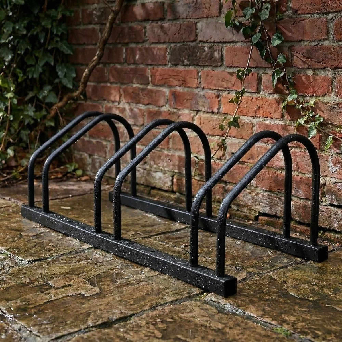 Bicycle Rack, Floor or Wall Mount – Steel, Up to 65 mm Tires