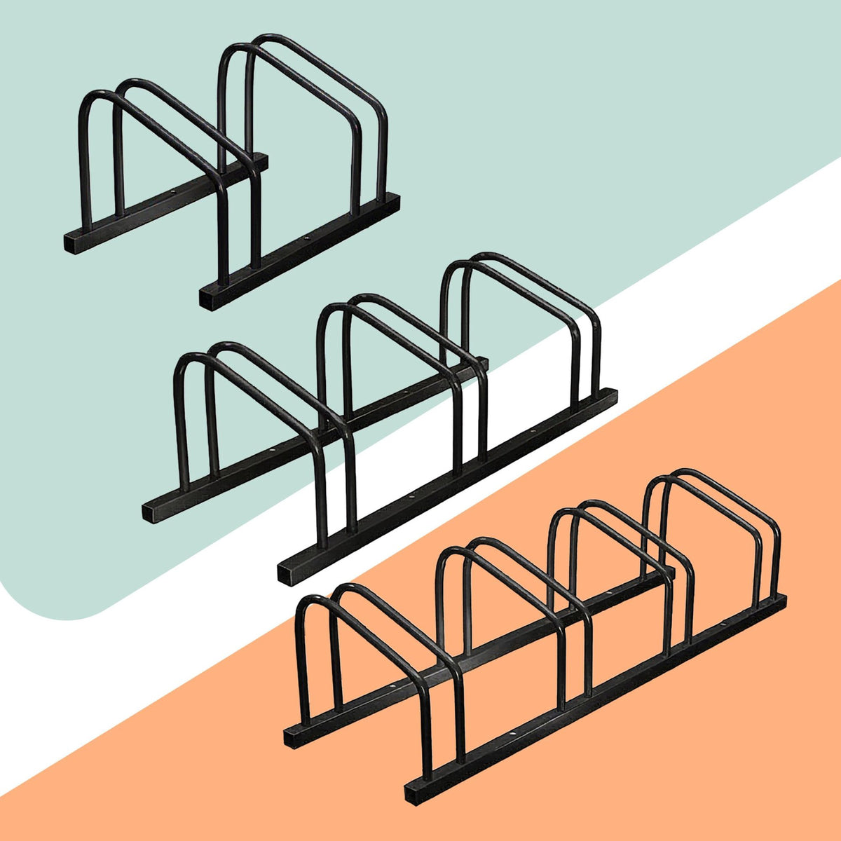 Bicycle Rack for Floor or Wall – Steel, Up To 65 mm Tires