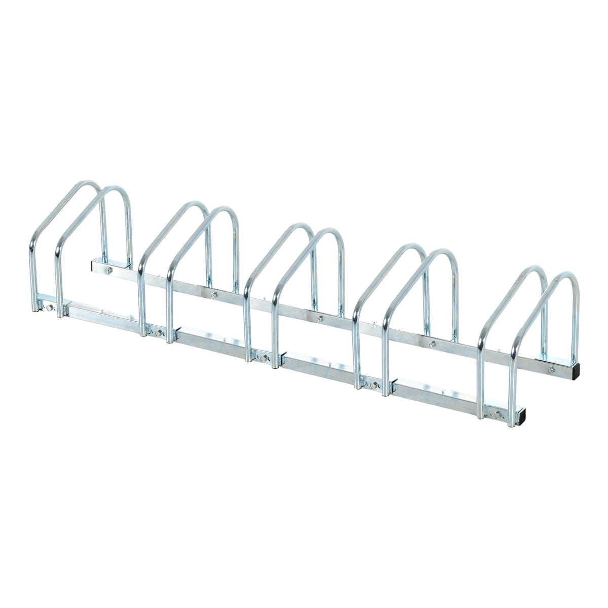Bicycle Stand, Bicycle Stand, Multiple Stand, Bicycle Stand, Floor And Wall Mounting, Steel, Up To 6 Bicycles, Silver, 130 X 33 X 27 Cm