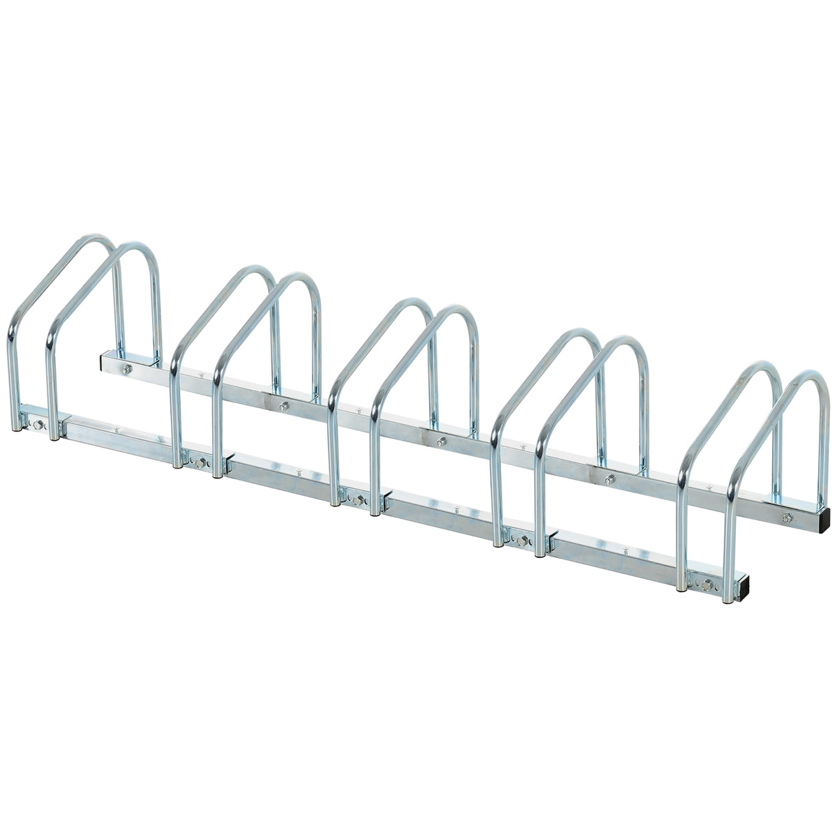 Bicycle Stand, Bike Stand, Weatherproof, Durable, Floor And Wall Mounting, Steel, Up To 5 Bicycles, Silver, 145 X 33 X 27 Cm