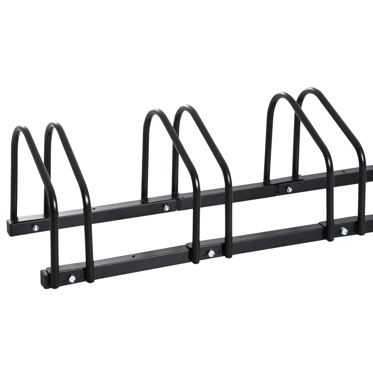 Bicycle Stand For Up To 6 Bikes, Multiple Stands, Floor And Wall Mounting, Steel, Black, 160X33X27Cm