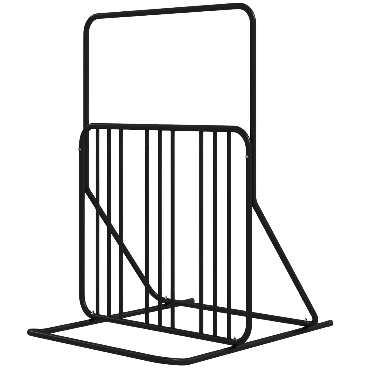 Bicycle Stand With Handle, Multiple Stands On Both Sides, Weatherproof, Up To 4 Bicycles, Steel, Black, 102X92X130Cm
