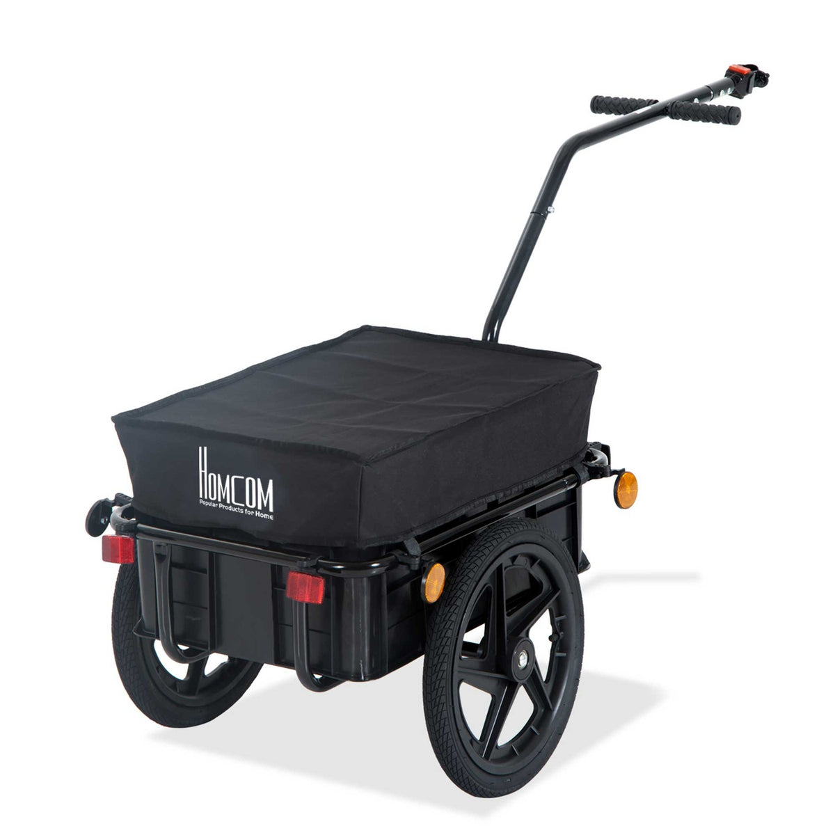 Bicycle Trailer Cargo Trailer For Bicycle 40 Kg Load Capacity Transport Trailer Handcart Steel Oxford Fabric Black 144 X 59 X 80 Cm
