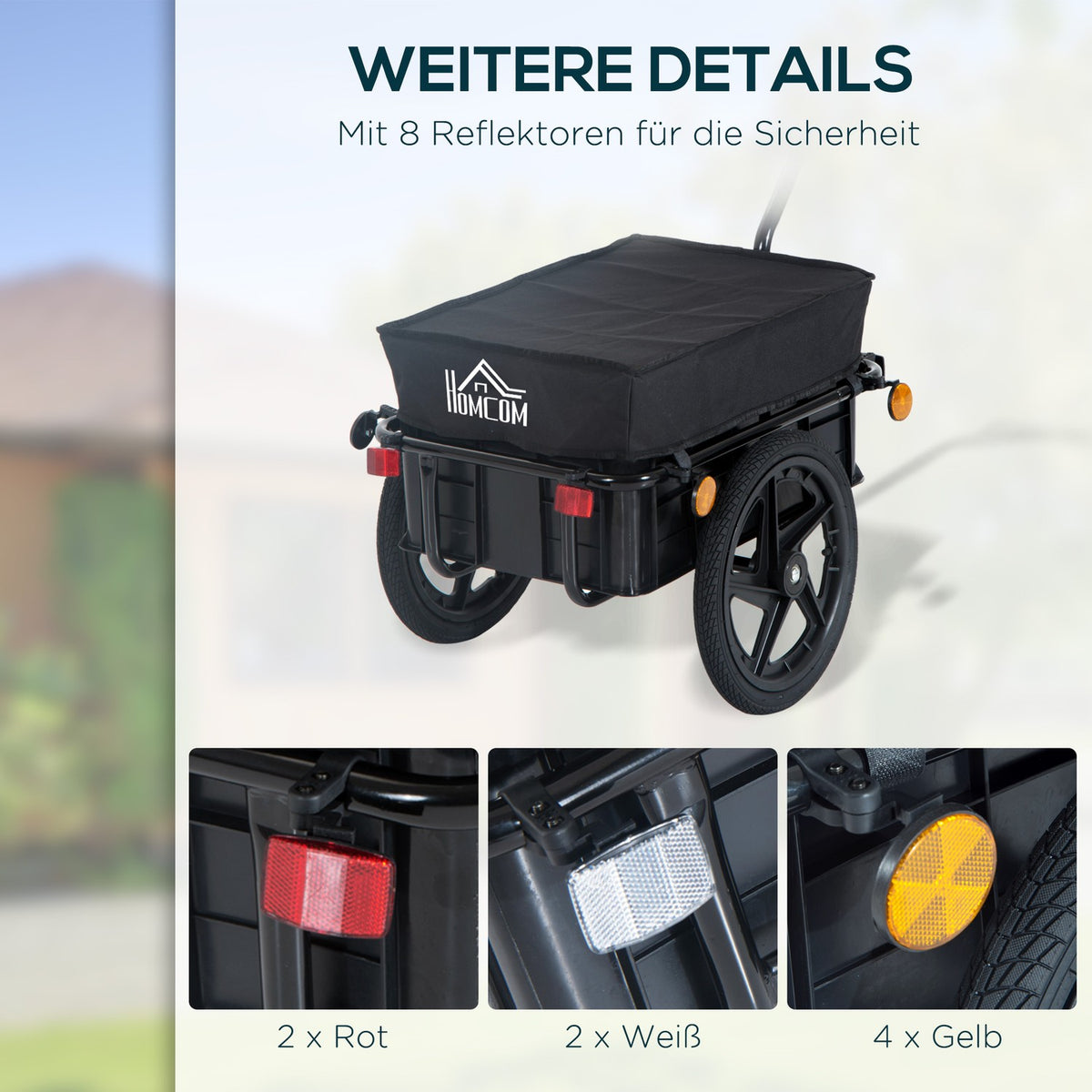 Bicycle Trailer Cargo Trailer For Bicycle 40 Kg Load Capacity Transport Trailer Handcart Steel Oxford Fabric Black 144 X 59 X 80 Cm