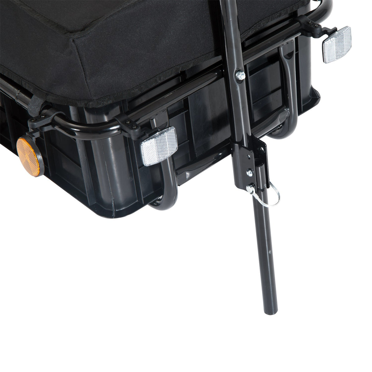 Bicycle Trailer Cargo Trailer For Bicycle 40 Kg Load Capacity Transport Trailer Handcart Steel Oxford Fabric Black 144 X 59 X 80 Cm