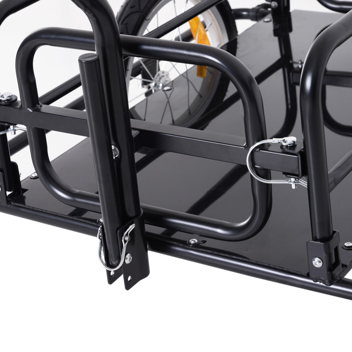 Bicycle Trailer Load Trailer 40 Kg Load Capacity, Transport Trailer With Folding Coupling, Black, 155X71.5X77Cm