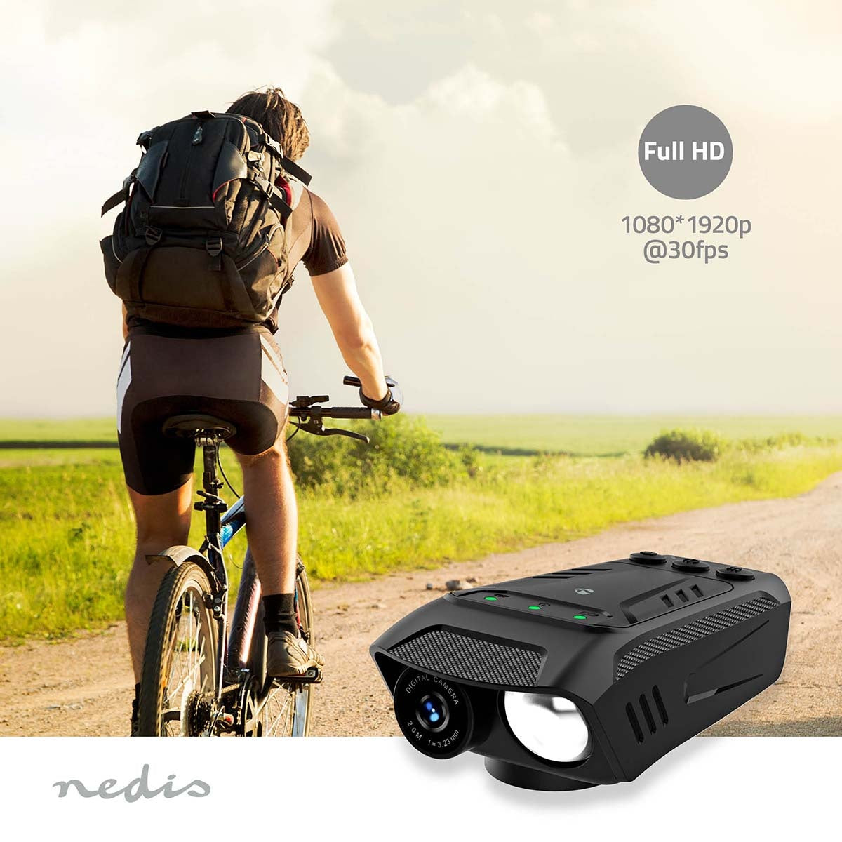 Bicycle camera | 1080p@30fps | 2 MPixel | 600 min | 70 ° | 600 min | Brackets included | Black