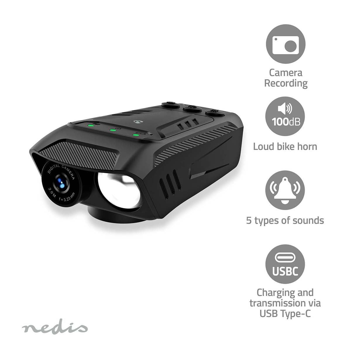 Bicycle camera | 1080p@30fps | 2 MPixel | 600 min | 70 ° | 600 min | Brackets included | Black
