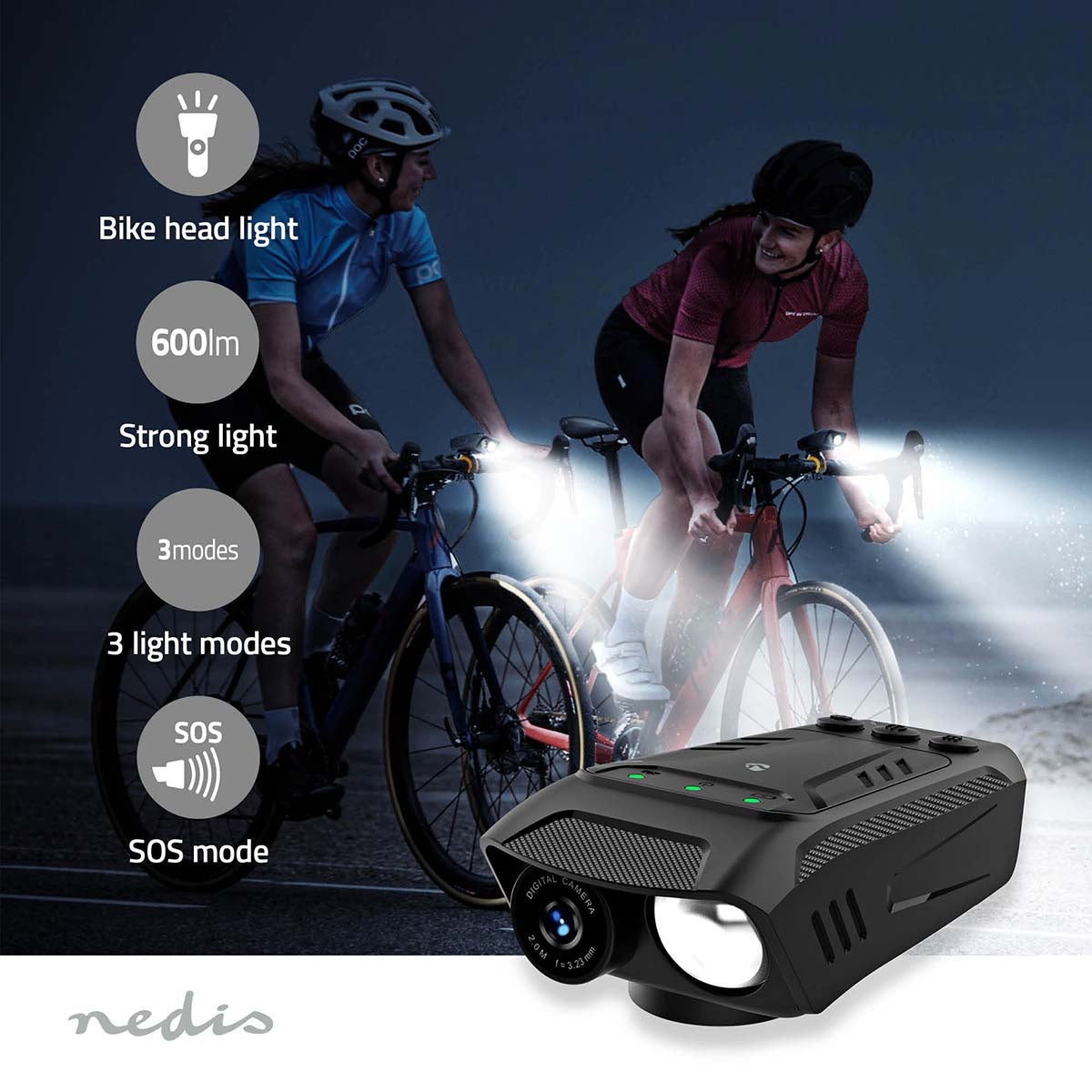 Bicycle camera | 1080p@30fps | 2 MPixel | 600 min | 70 ° | 600 min | Brackets included | Black