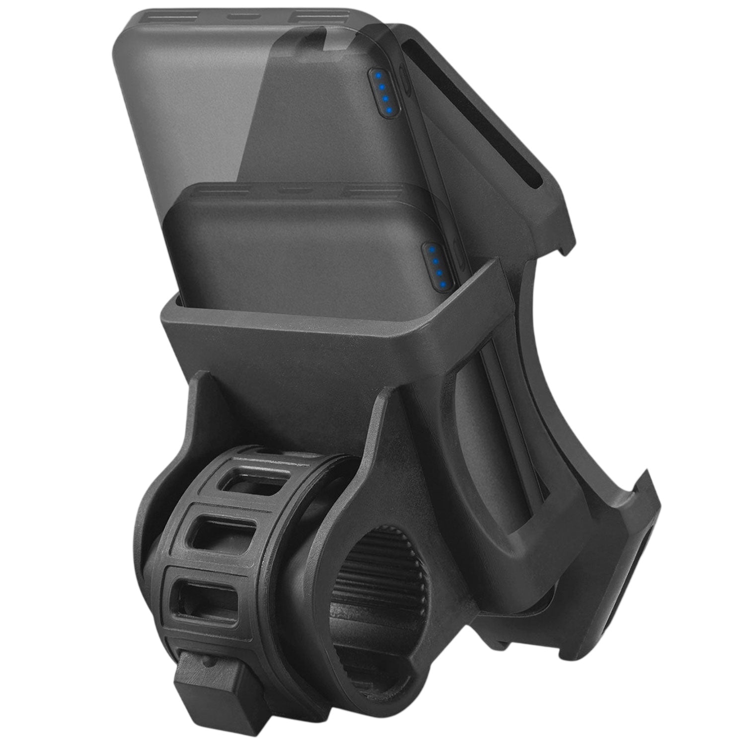 Bicycle/e-scooter holder with built-in power bank