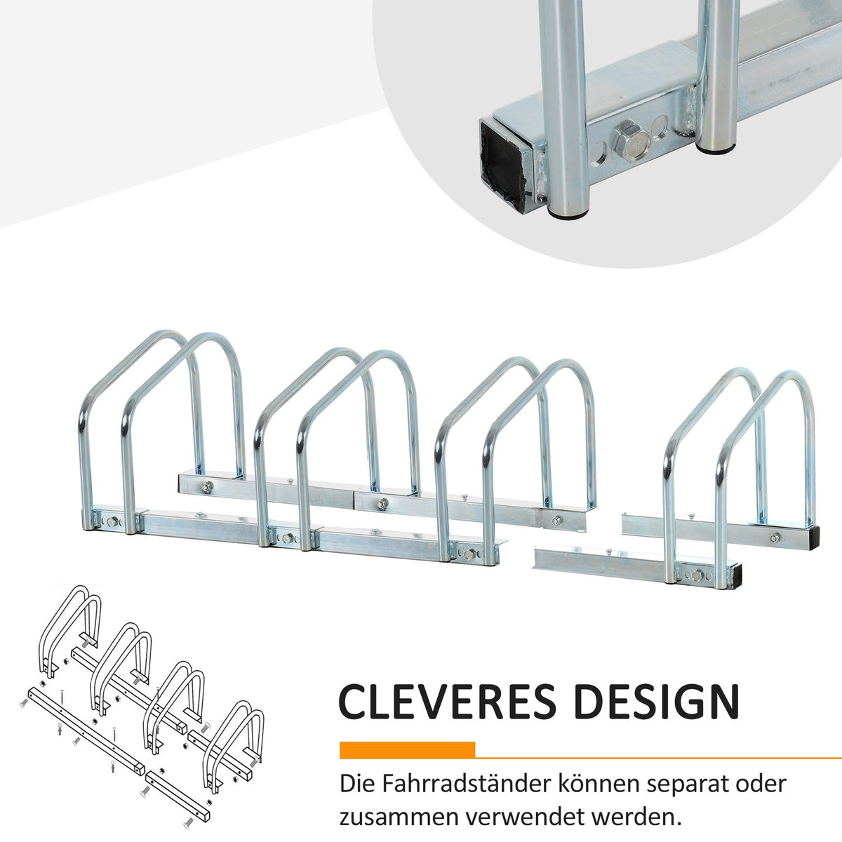 Bicycle stand for up to 4 bicycles, bike stand, multiple stand, stand, weatherproof, floor and wall mounting