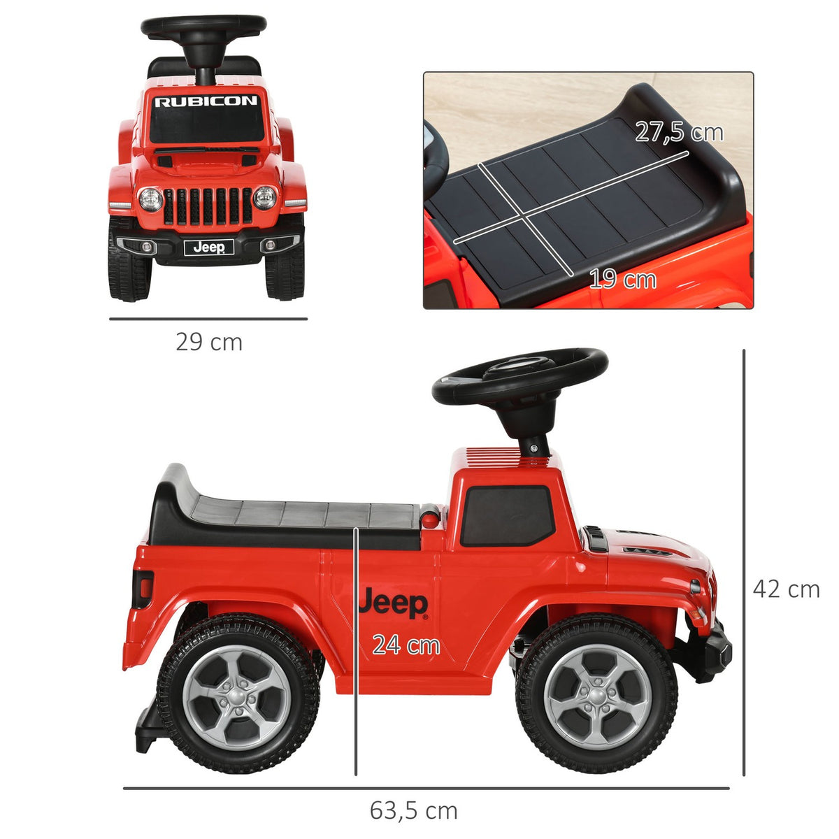 Big Bobby Car Children'S Ride-On Vehicle With Horn And Storage Space, Anti-Tip Protection And Headlights For Children From 18 Months, 63.5 X 29 X 42 Cm