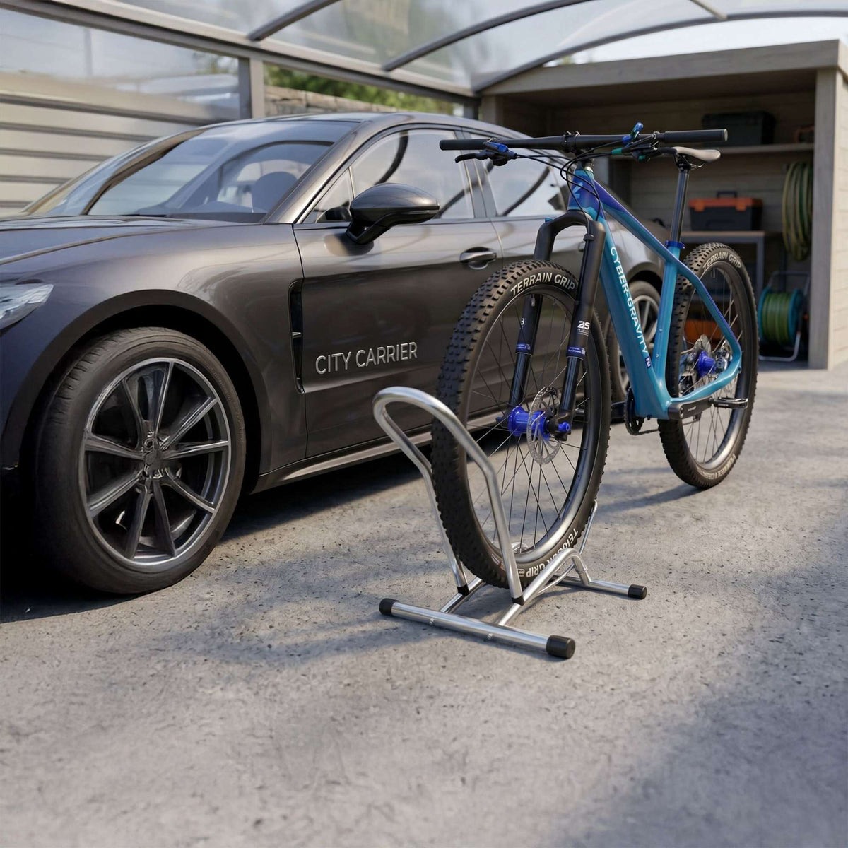 Bike Floor Stand for Up to 29-Inch Wheels, Non-Slip