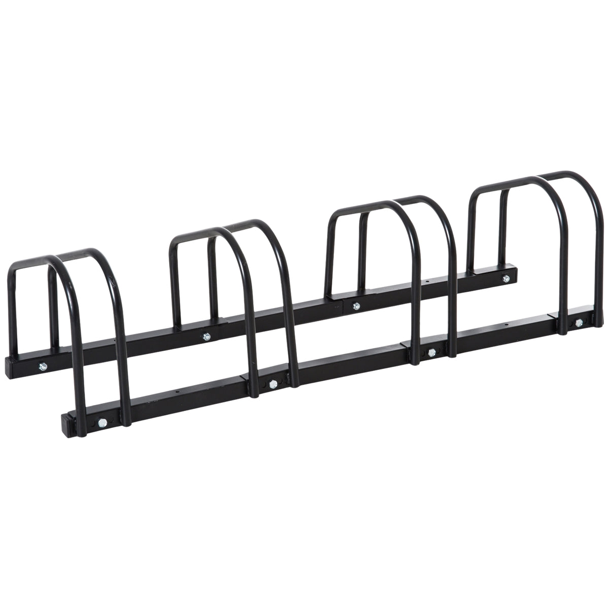 Bike Stand For Up To 5 Bikes Weatherproof, Durable, Floor & Wall Mounting, Steel, Silver, 145X33X27Cm