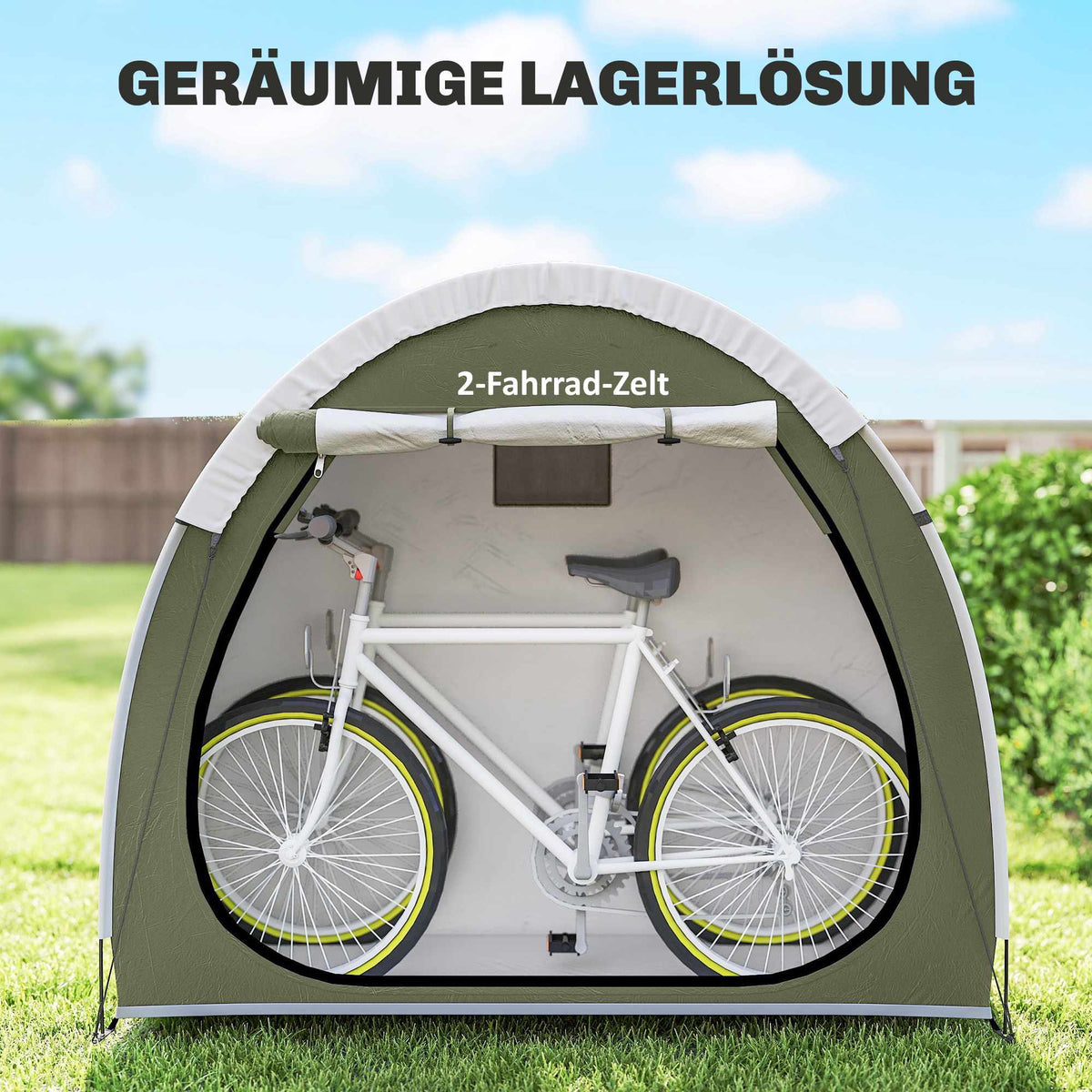 Bike Tent for 2 Bikes, Waterproof, UPF50+, 210D Oxford