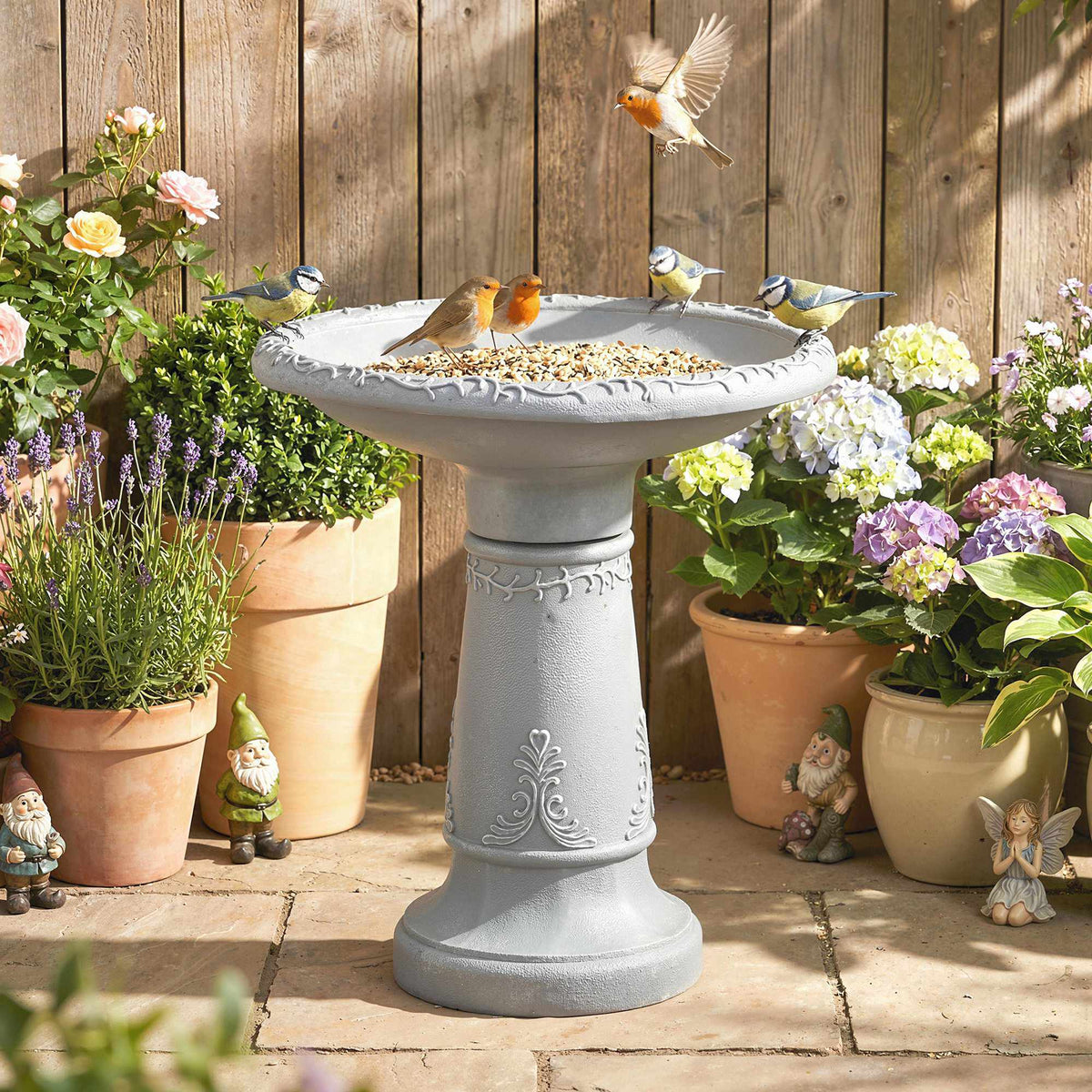 Bird Bath, Resin, Stone Look, 48 cm Diameter
