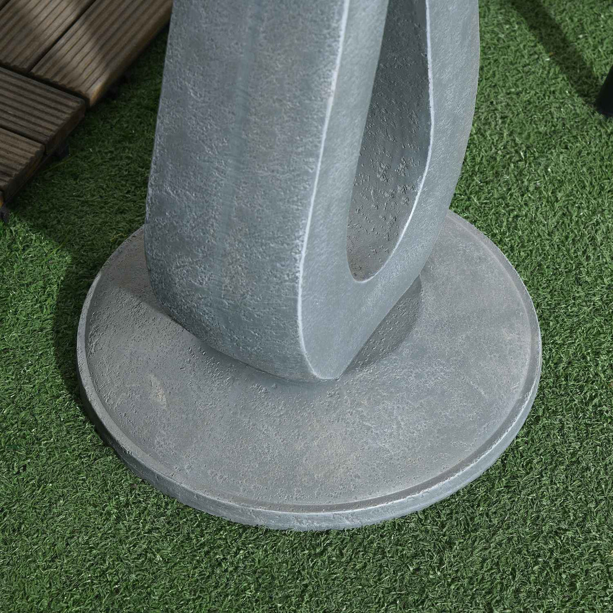 Bird Bath With Stone Look Stand, Bird Feeder, Wild Bird Bath For Garden & Balcony, Grey, 51Cm