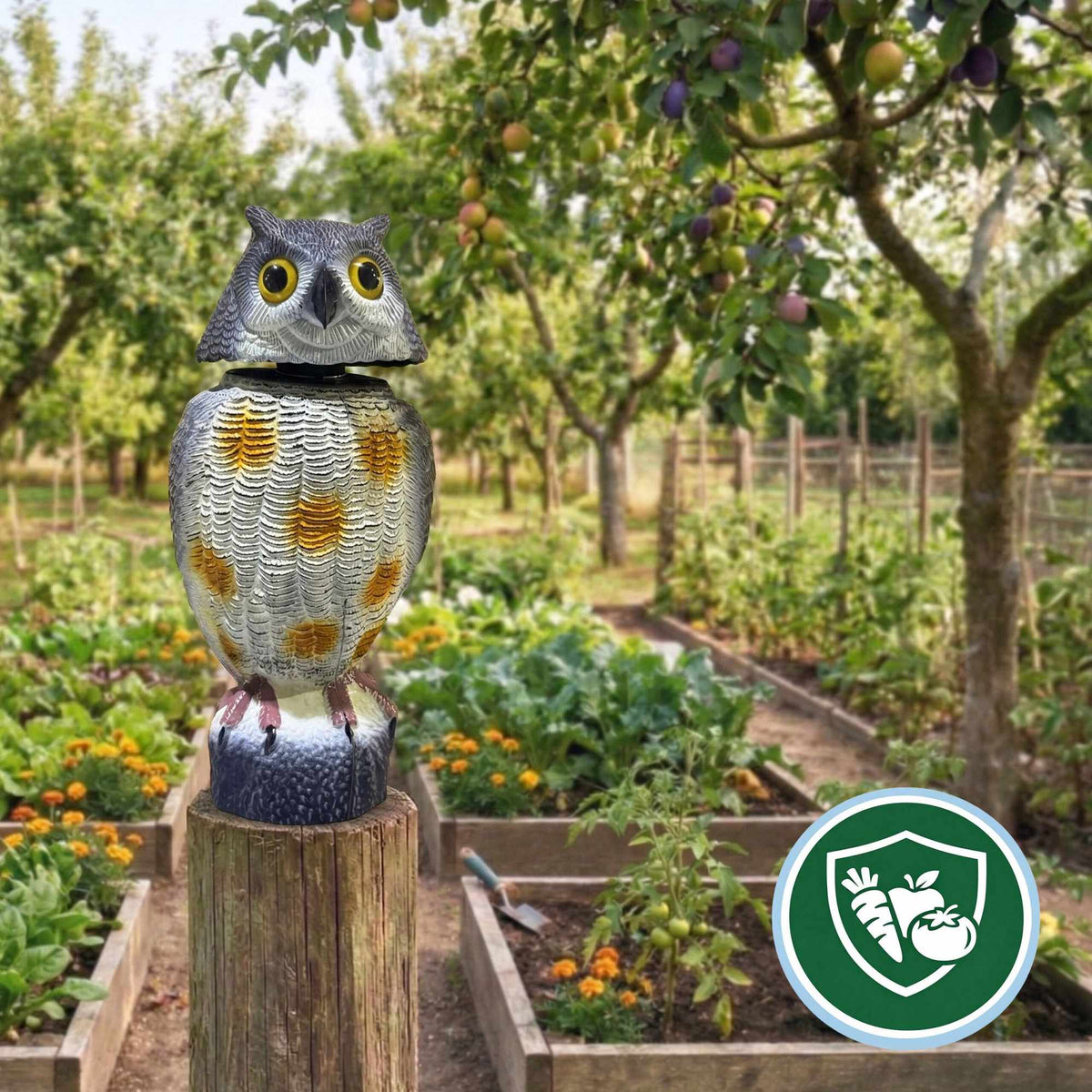 Bird Deterrent Owl Decoy with Wobbling Head
