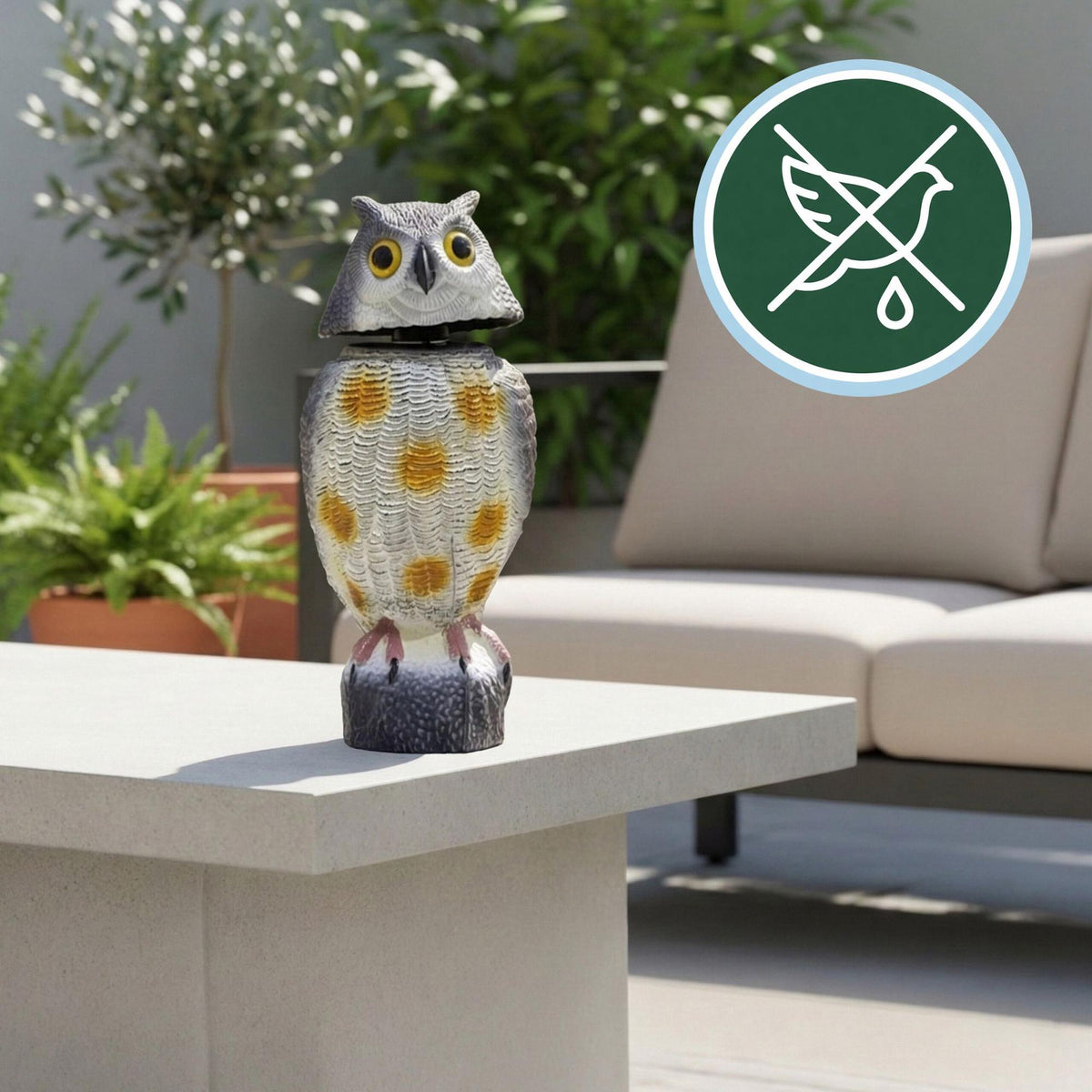 Bird Deterrent Owl Decoy with Wobbling Head