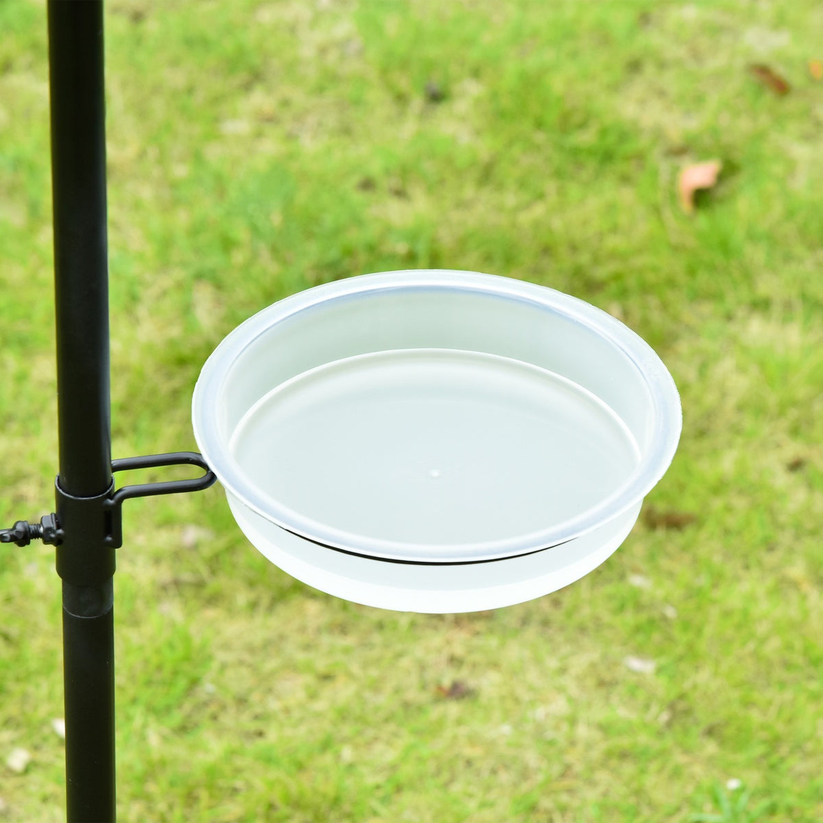 Bird Feeding Station Set Bird Bath Feeding Plate Complete Feeding Column Bird Feeder Station With 4 Hooks Steel Black Height 208 Cm