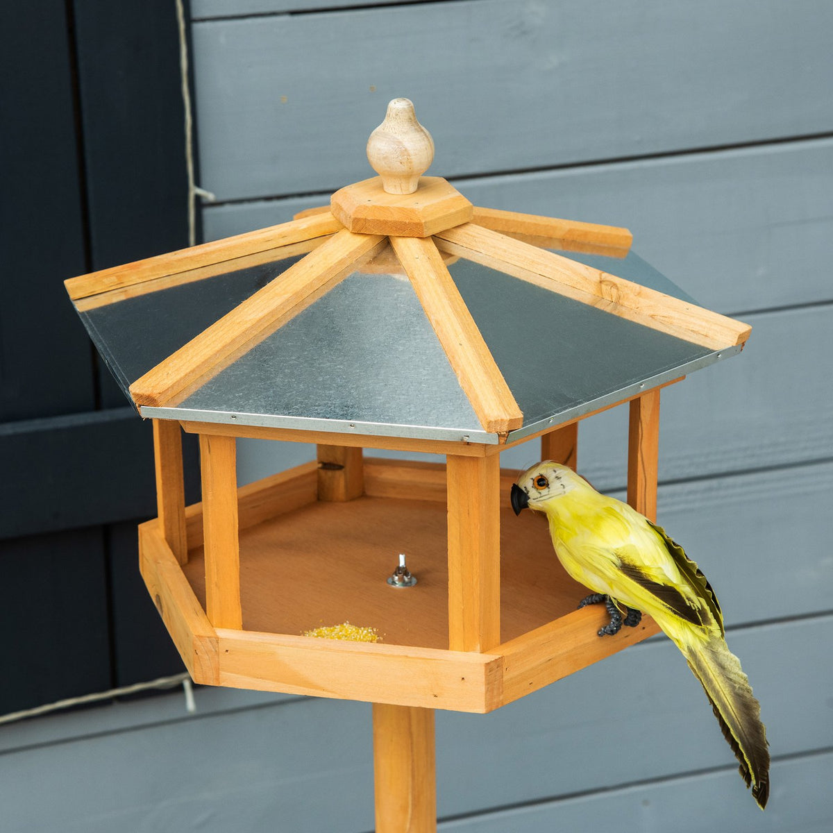 Bird House Bird Villa Feeder Bird House With Stand And Zinc Roof 113X40X40 Cm