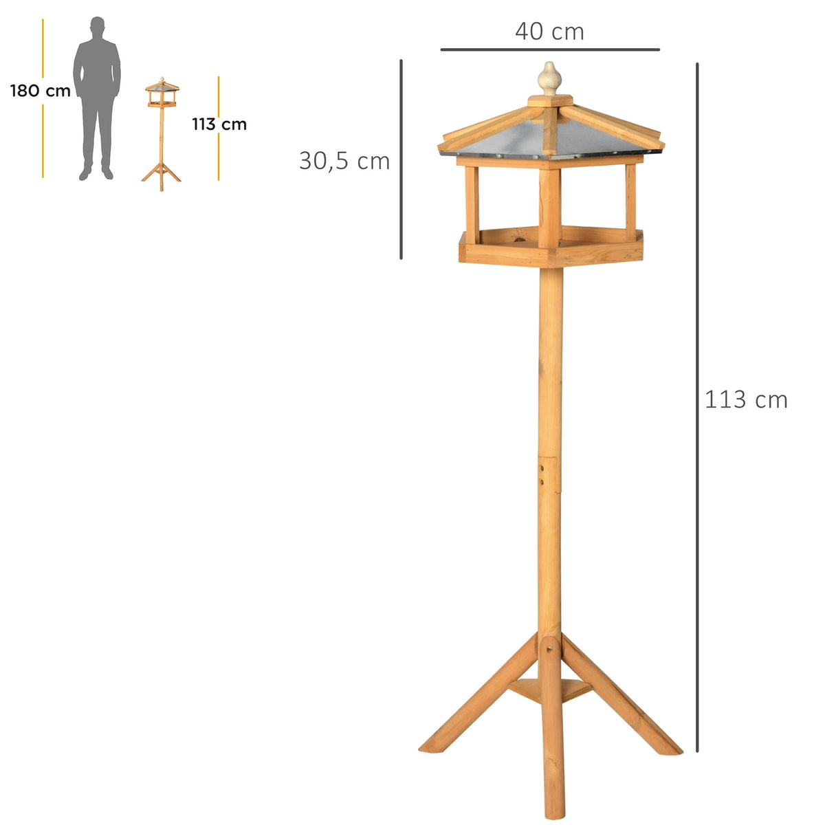Bird House Bird Villa Feeder Bird House With Stand And Zinc Roof 113X40X40 Cm