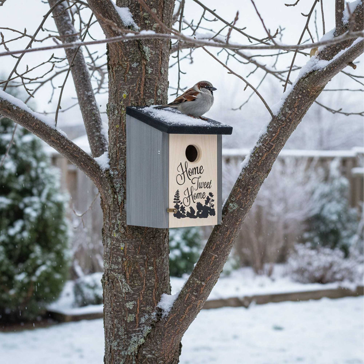 Bird Nesting Box with 3 cm Entrance, Red and Green