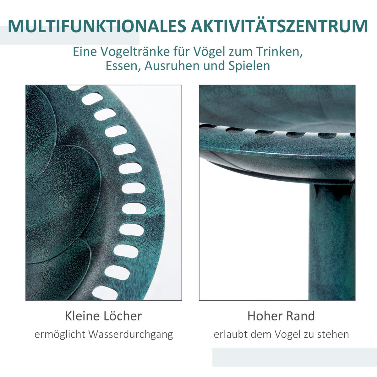 Bird bath bird bath with stand 69.5 cm for wild birds, bird feeder & wild bird bath for garden and balcony