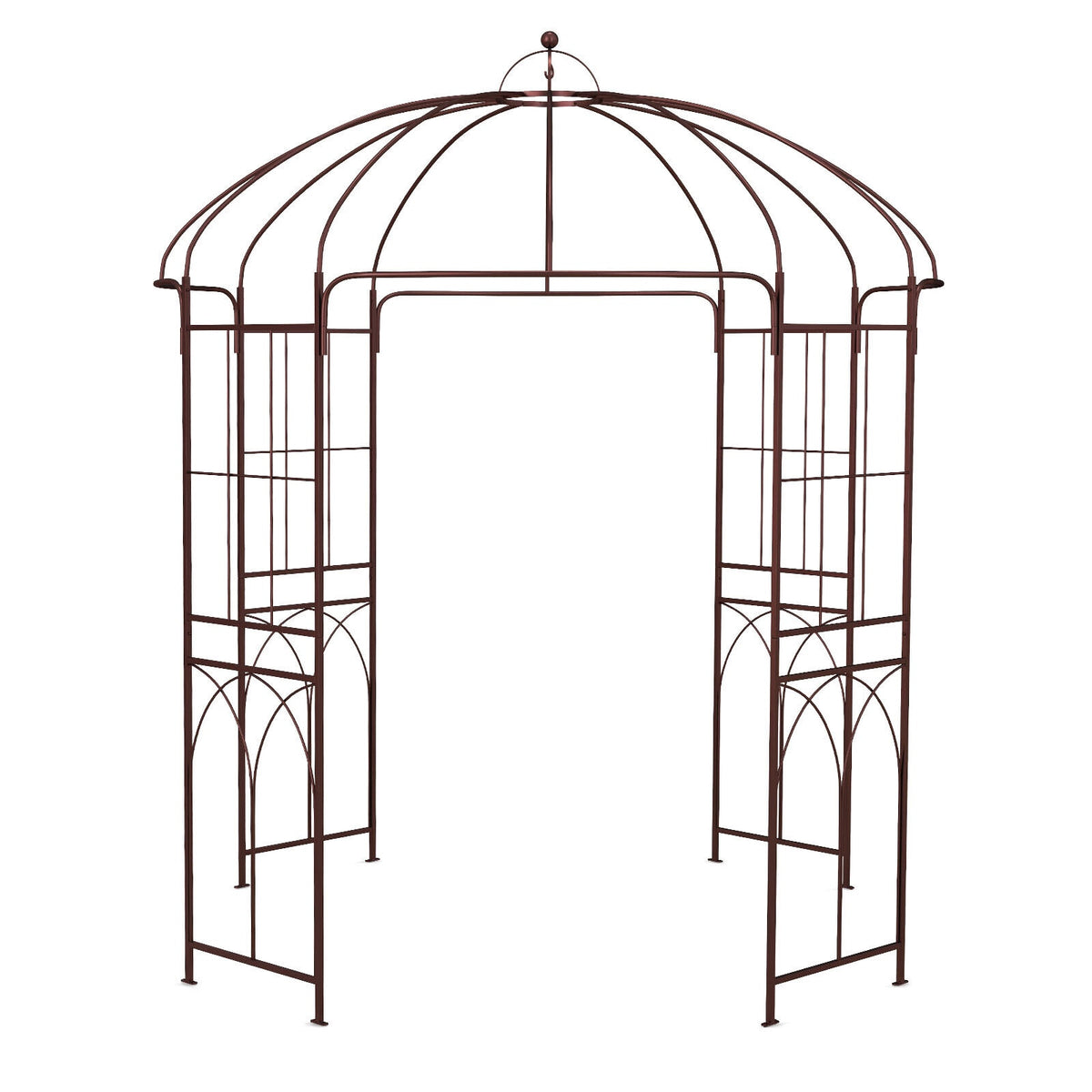 Birdcage Garden Arbor 8.4 Ft Metal Arch With Stakes