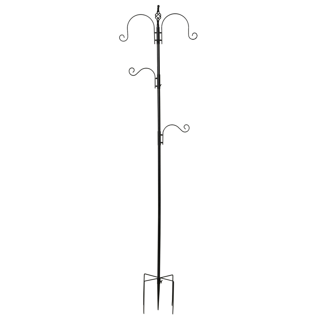 Bird feeding station decorative bird feeding station for wild birds with 4 hooks 54.5 x 54.5 x 208 cm black