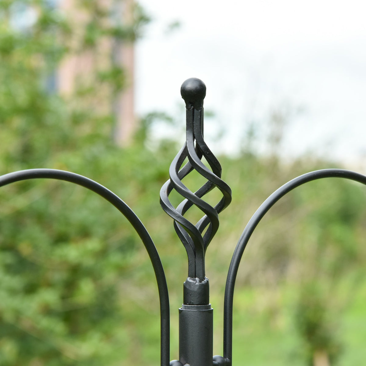 Bird feeding station decorative bird feeding station for wild birds with 4 hooks 54.5 x 54.5 x 208 cm black