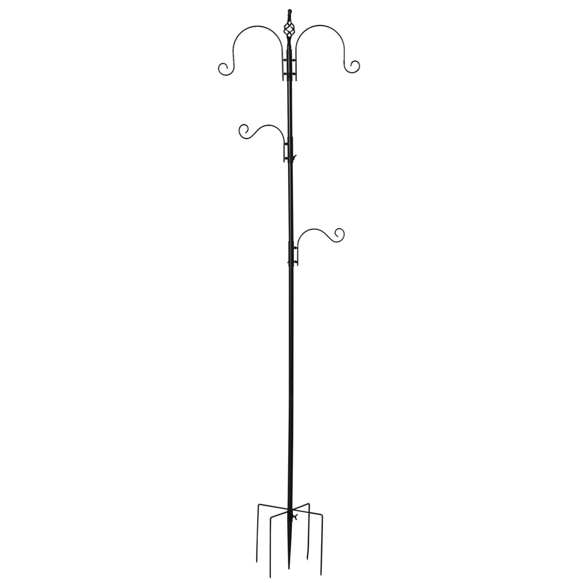 Bird feeding station decorative bird feeding station for wild birds with 4 hooks 54.5 x 54.5 x 208 cm black
