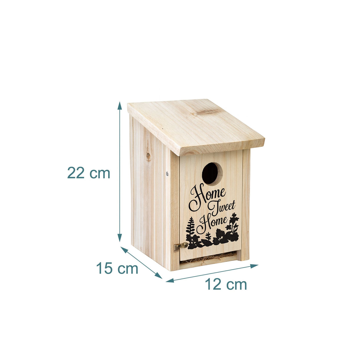 Birdhouse for Small Birds, Red with Green Roof