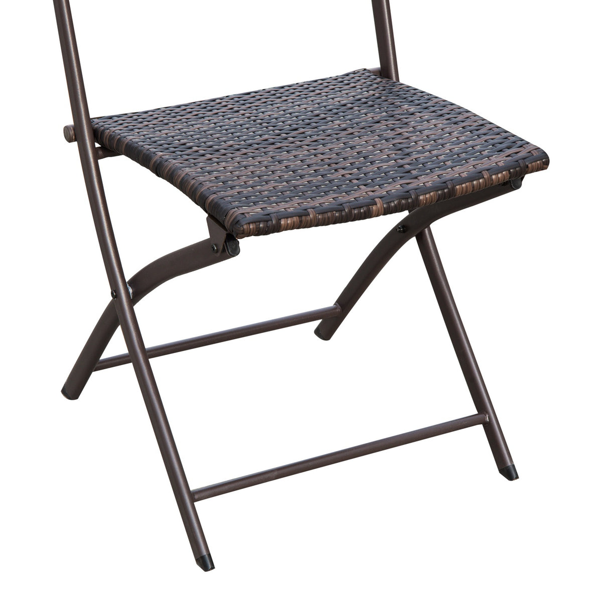 Bistro Set Balcony Set Polyrattan 3-Piece Folding Garden Brown