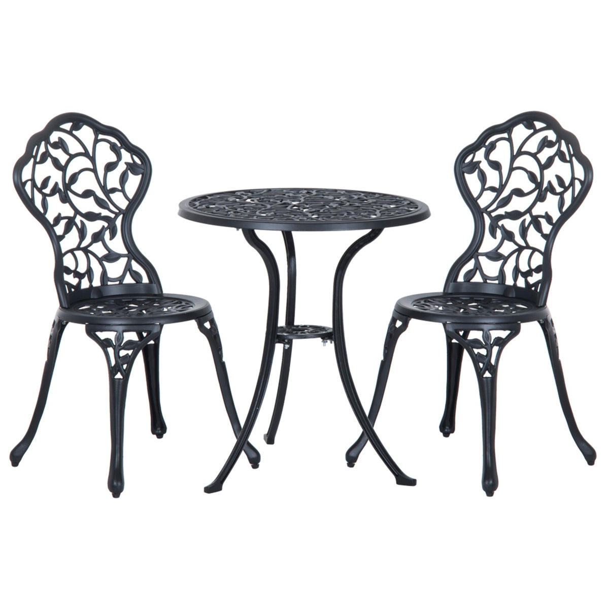Bistro Set For 2 People Balcony Furniture Set Bistro Table With 2 Chairs Black