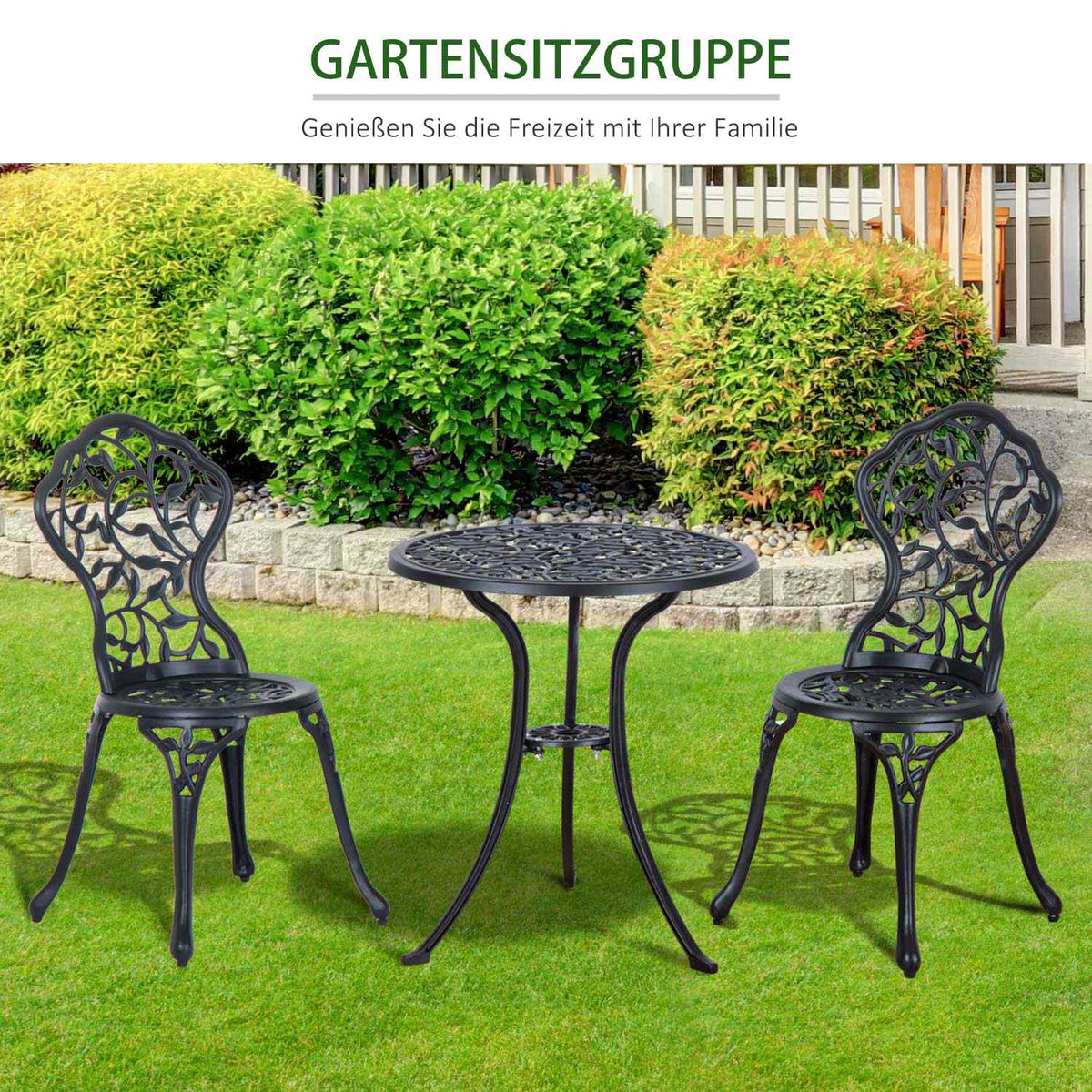 Bistro Set For 2 People Balcony Furniture Set Bistro Table With 2 Chairs Black