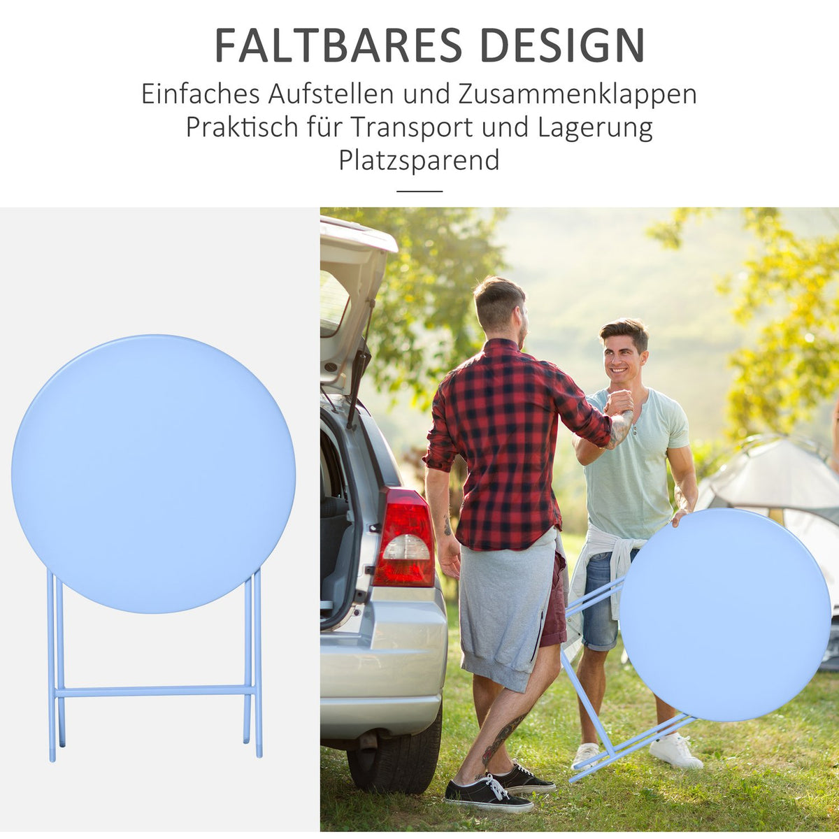 Bistro Set For 2 People Balcony Furniture Set Patio Yard Garden Light Blue