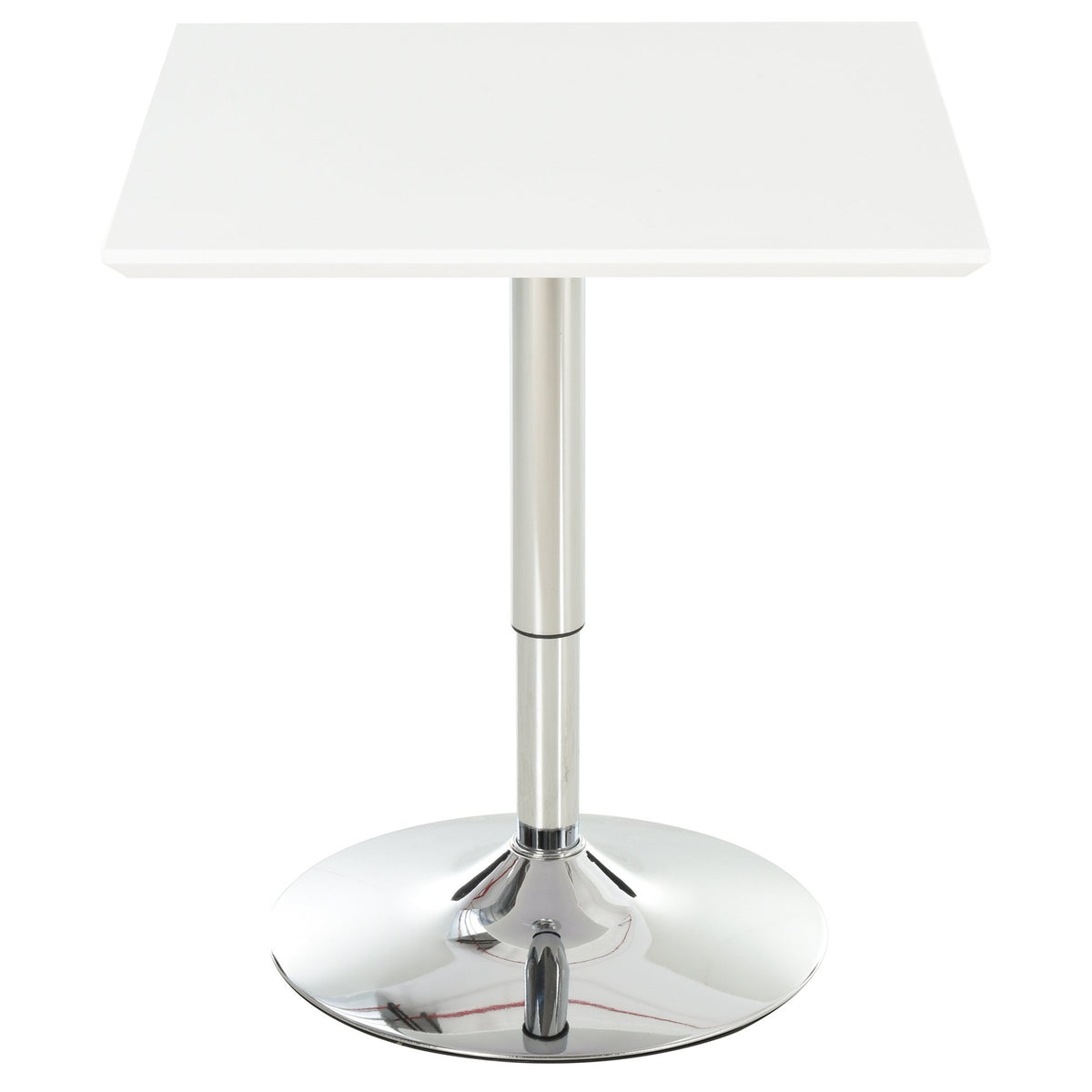Bistro Table Pub Bar Table Height-Adjustable, Square, Steel, White, 60X60X71-92Cm