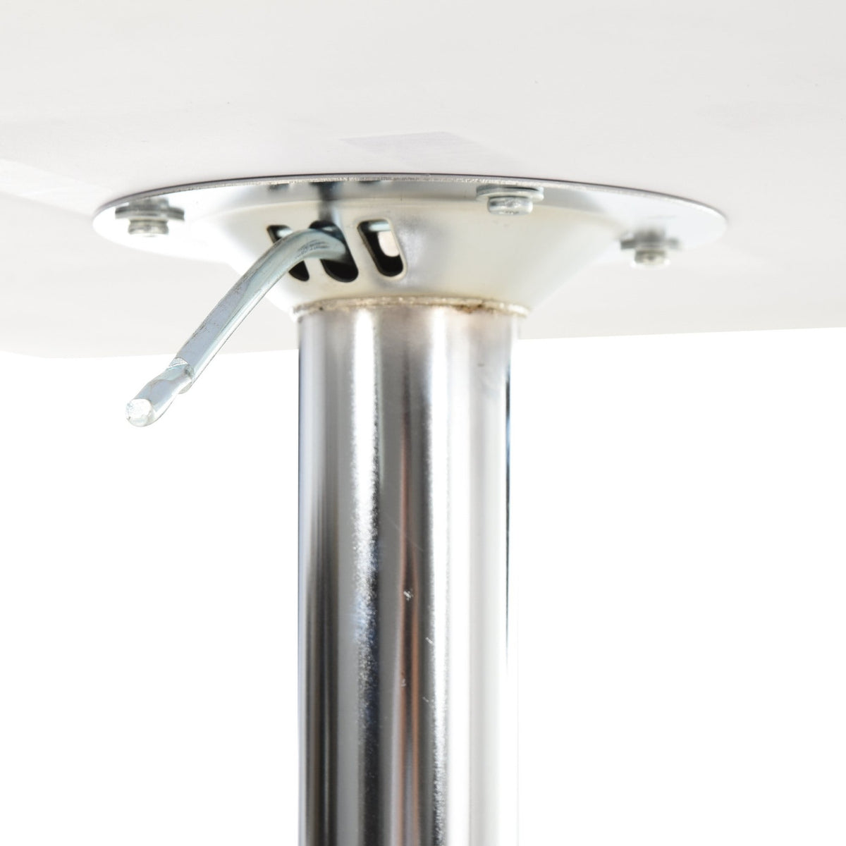 Bistro Table Pub Bar Table Height-Adjustable, Square, Steel, White, 60X60X71-92Cm