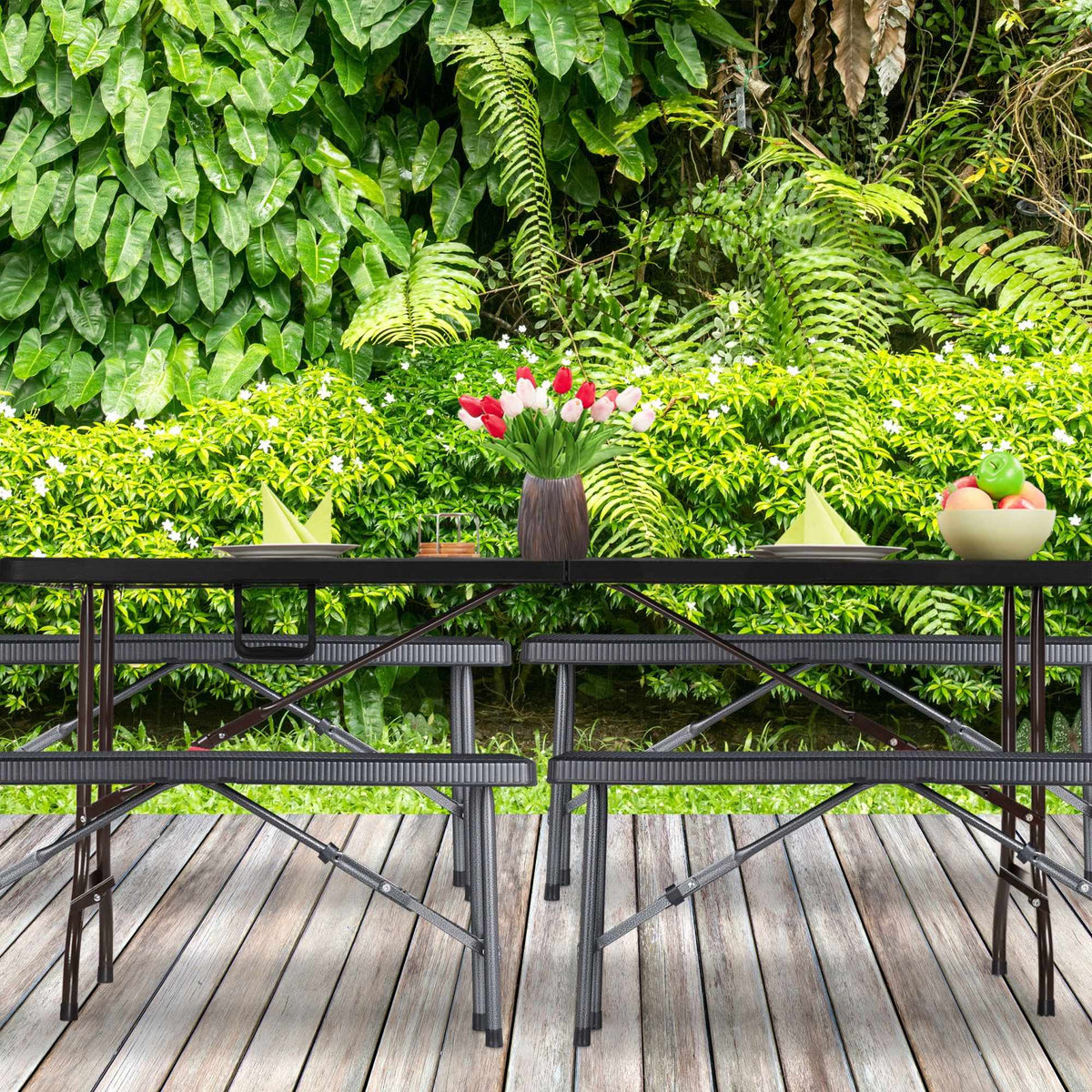 Black Beer Bench set of 2