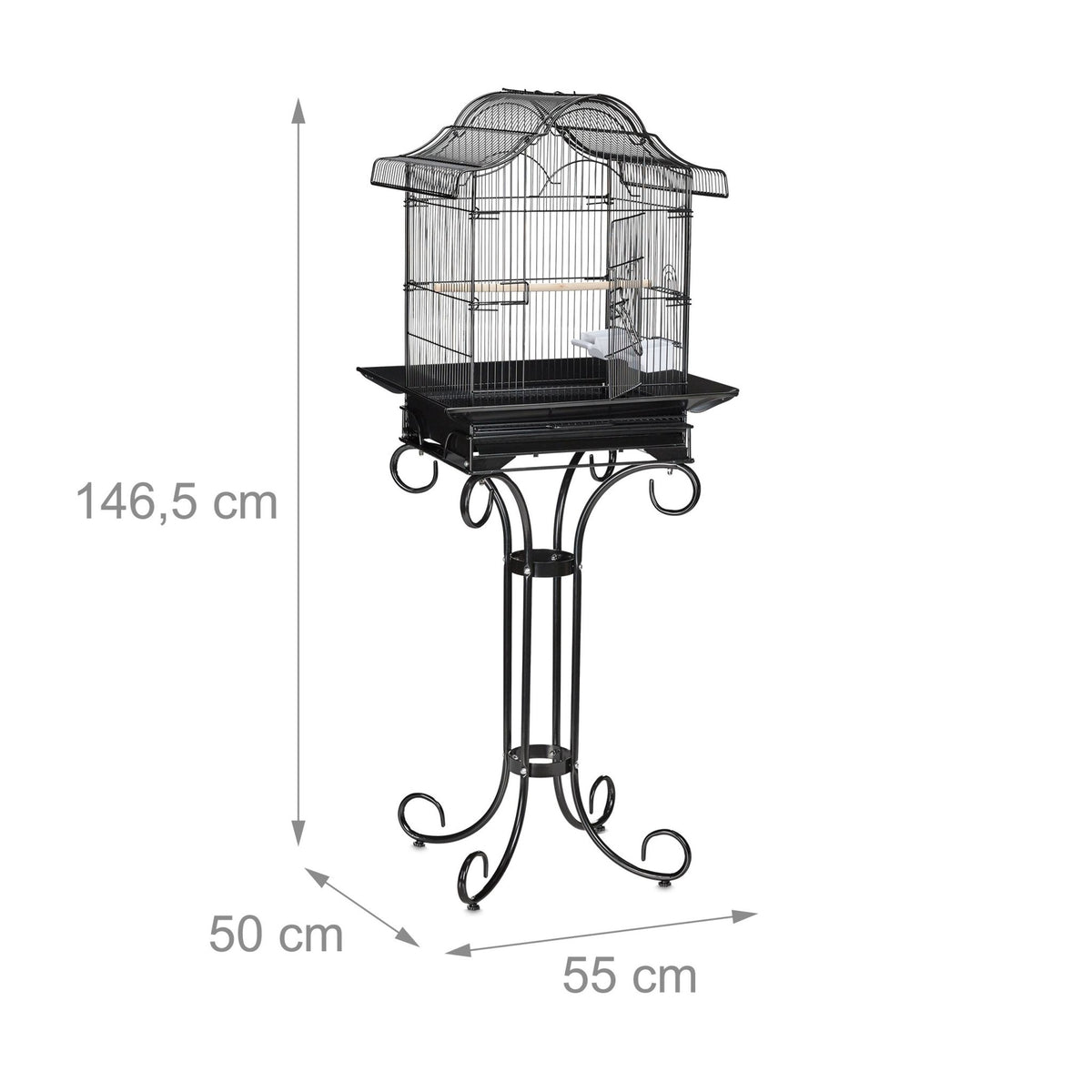Black Bird Cage with Stand