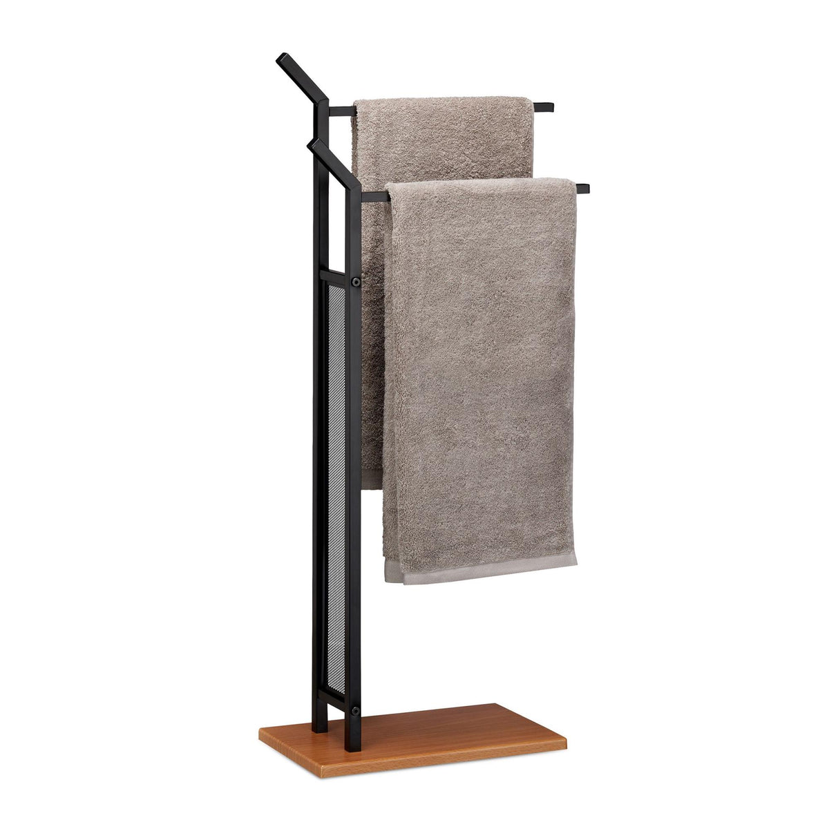 Black Double Rail Towel Rack