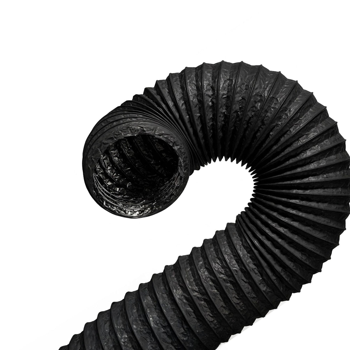 Black Flexible Exhaust Hose, 5m x 75mm, PVC & Aluminium