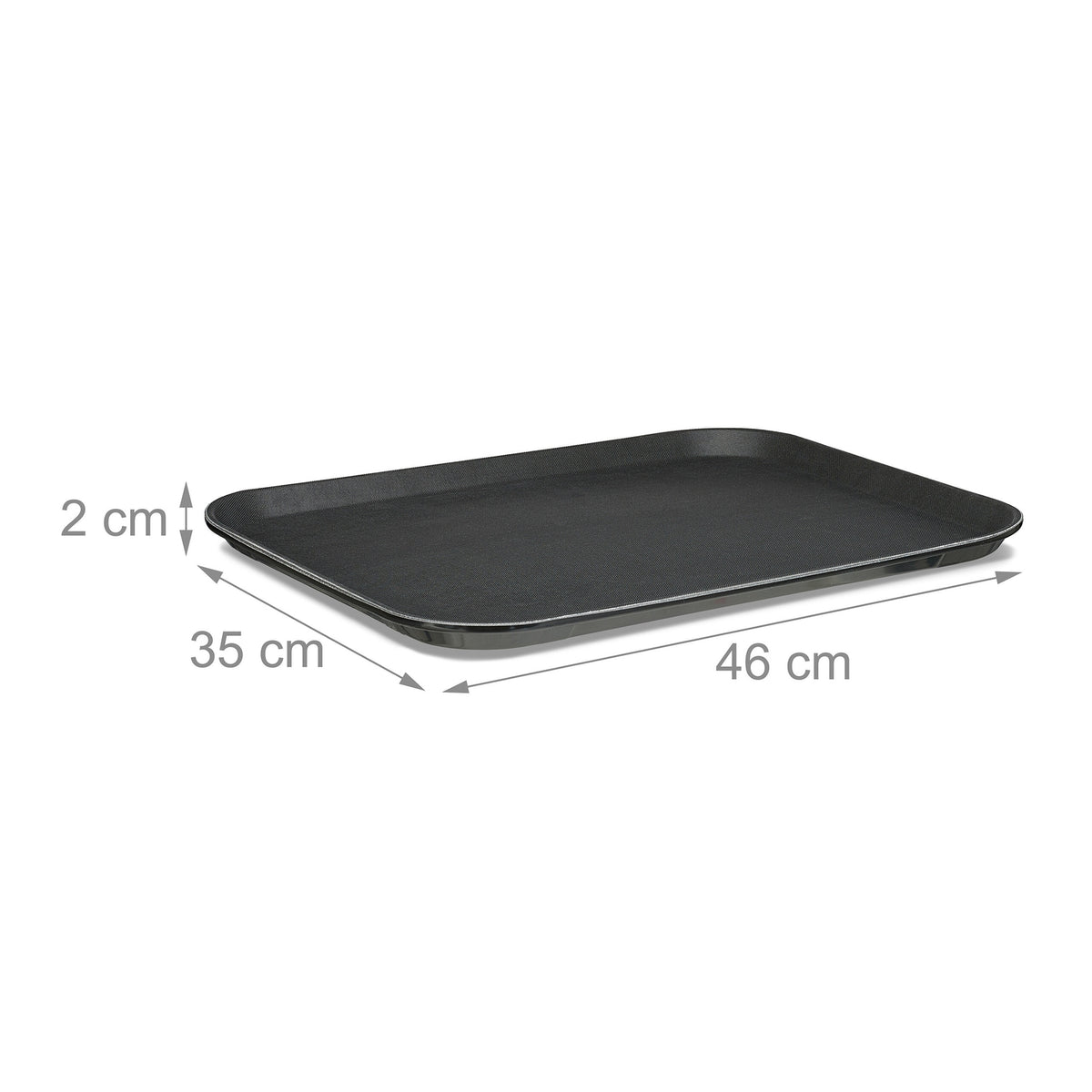 Black Gastro Serving Trays Set, 46x35cm, Non-Slip, 2-Pack